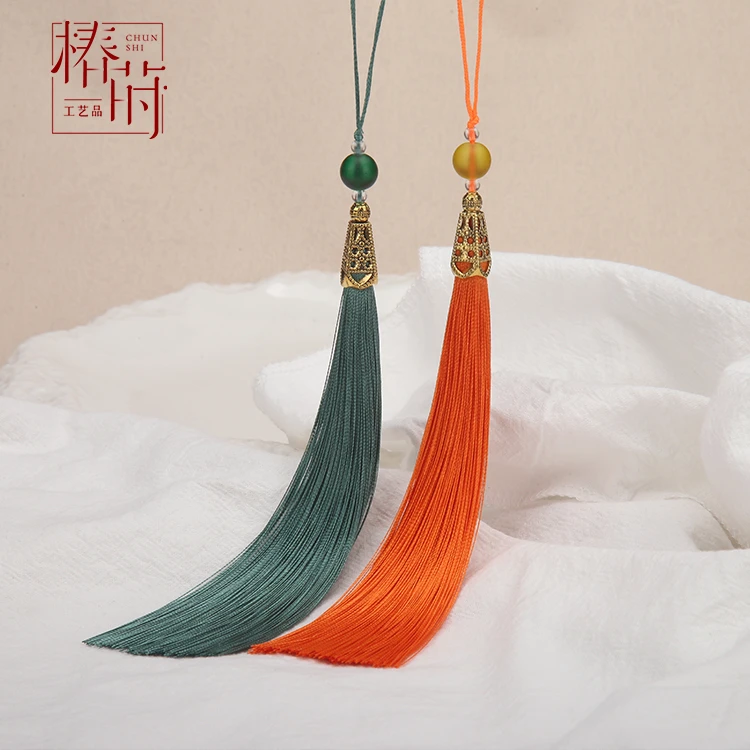 【多买多减】16CM手工穗子四角塔磨砂珠吊坠DIY花篮配件装饰挂件穗