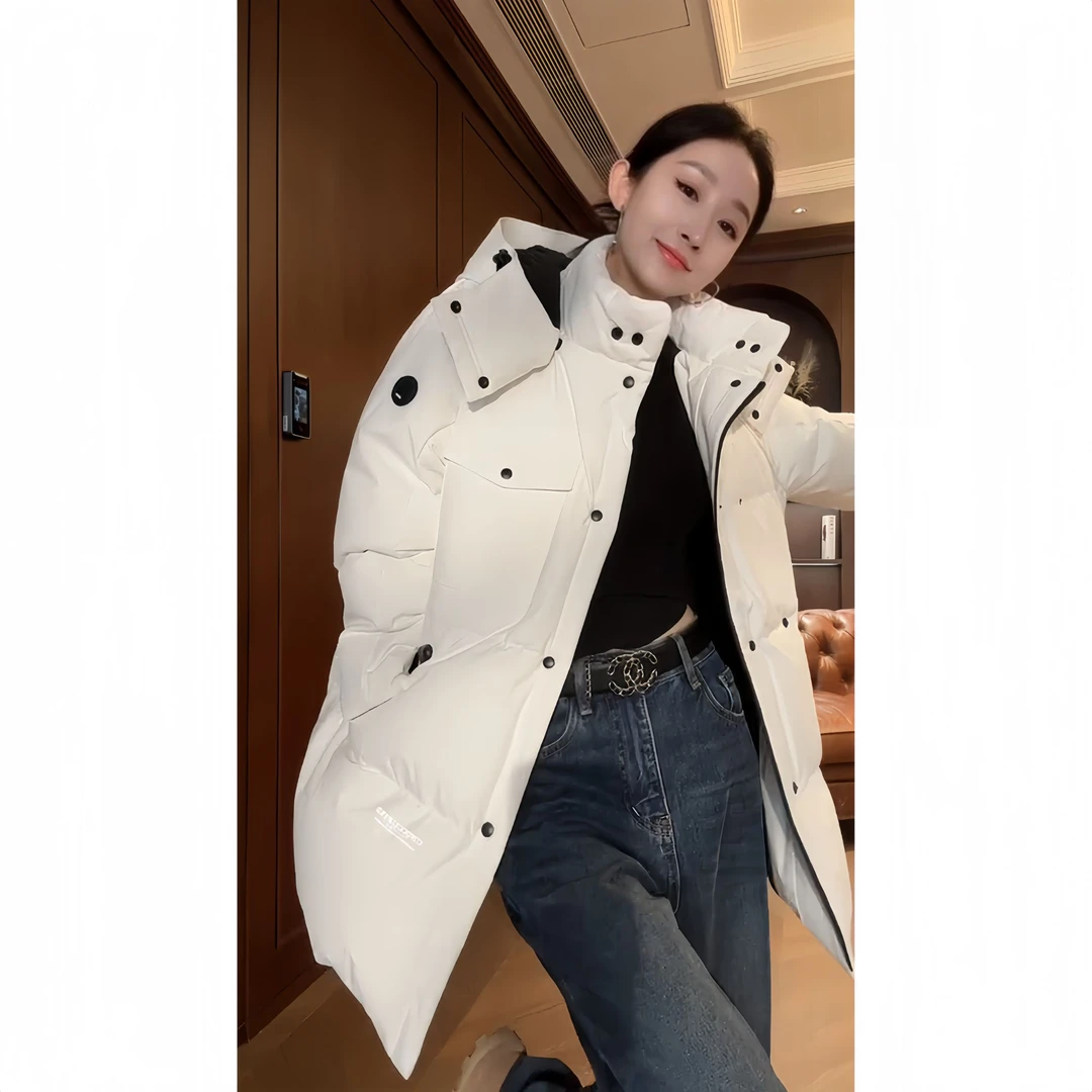 DR杨圣坤+2024新款 冬季加厚保暖极简黑标连帽羽绒服DR2410-0503