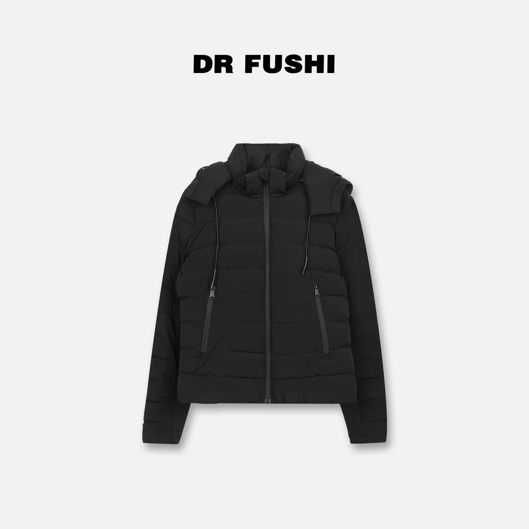 DR杨圣坤+2024新款 温暖定律'冬季横条连帽鹅绒服外套DR2409-2202