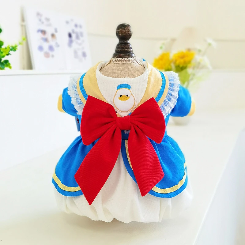 狗狗衣服秋冬装宠物小型犬比熊可爱鸭子加厚冬裙宠趣