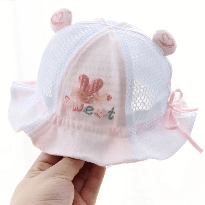婴儿帽子夏季宝宝女遮阳帽防晒帽薄款婴幼儿网眼渔夫帽太阳帽新款