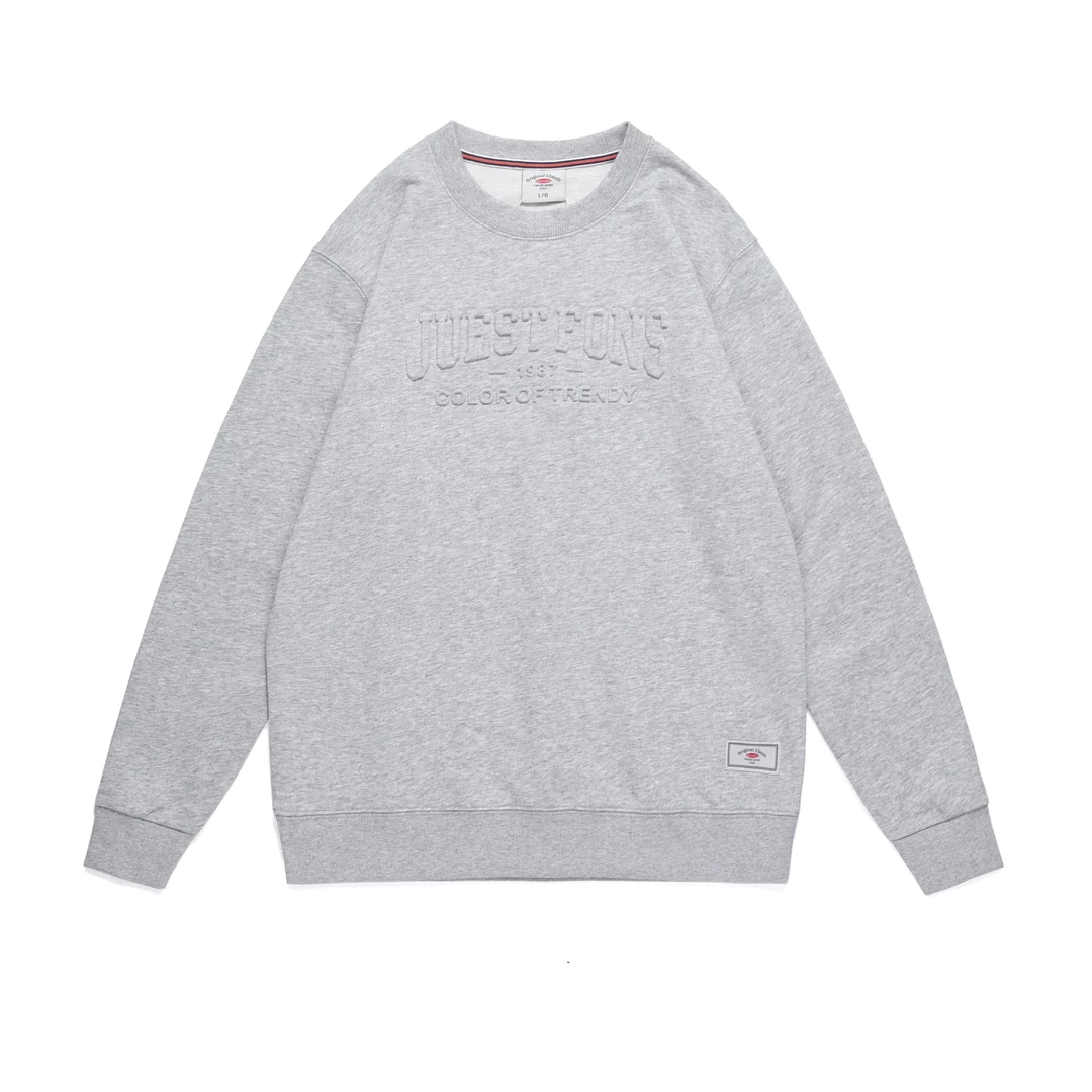 秋新款男士圆领卫衣毛圈休闲长袖打底衫百搭男女情侣款卫衣68606