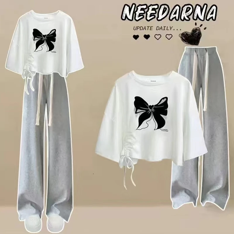 女童网红炸街套装女孩学生夏季爆款舒适短袖t恤10-15岁女大童衣服