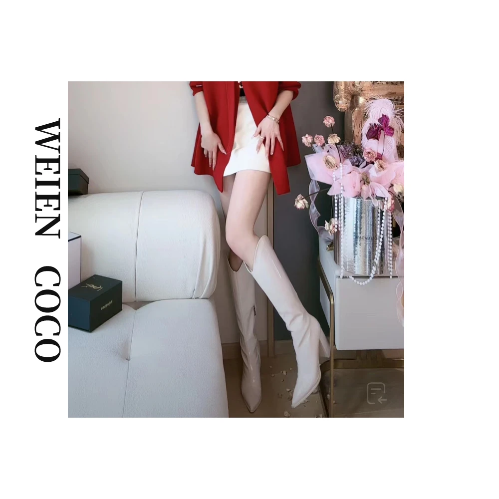 【薇恩COCO】小个子女靴时尚百搭粗跟长筒秋冬性感女靴X0106