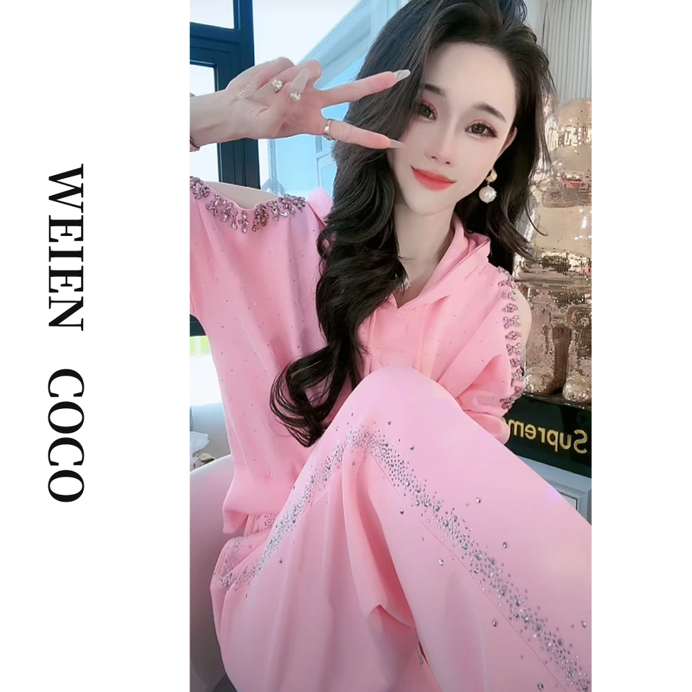【薇恩COCO】时尚休闲帽衫长裤套装百搭潮流秋上新二件套S2168