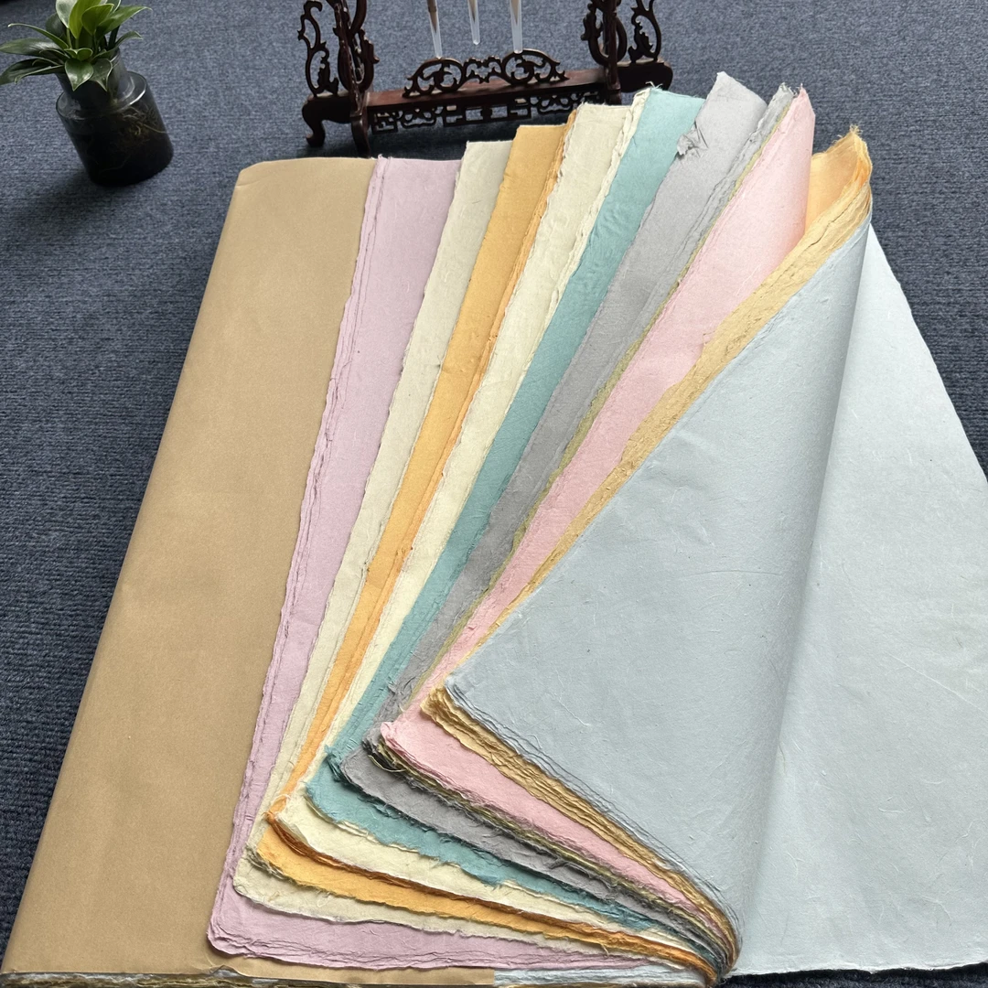 【十色云龙皮纸】大风堂四尺手工云龙皮纸书法国画作品宣纸