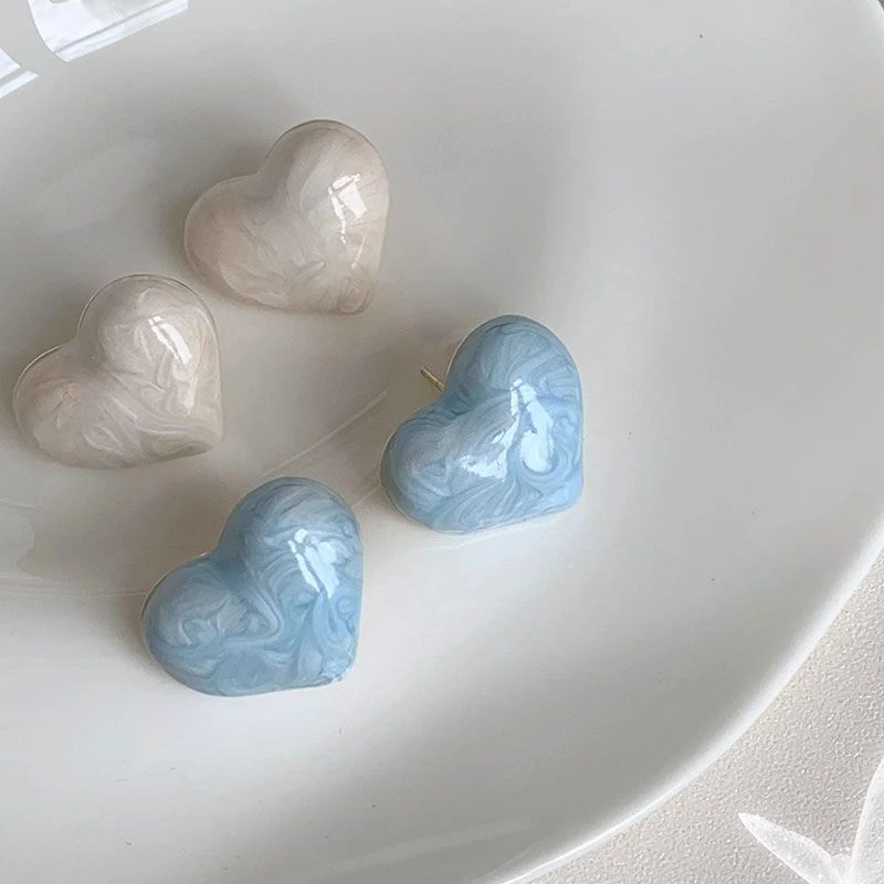 【清爽桃桃】法式爱心奶里奶气蚊香盘耳夹无耳洞女气质百搭简约耳饰