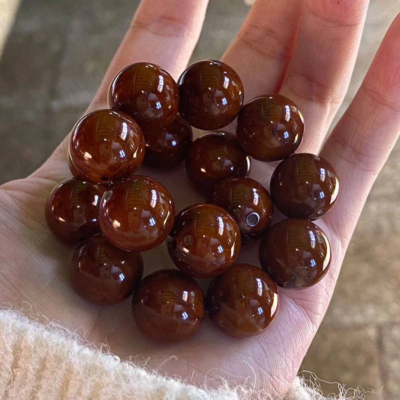 精品紫金鼠菩提手串男半实心籽绕指柔高档文玩佛珠菩提子盘玩礼物