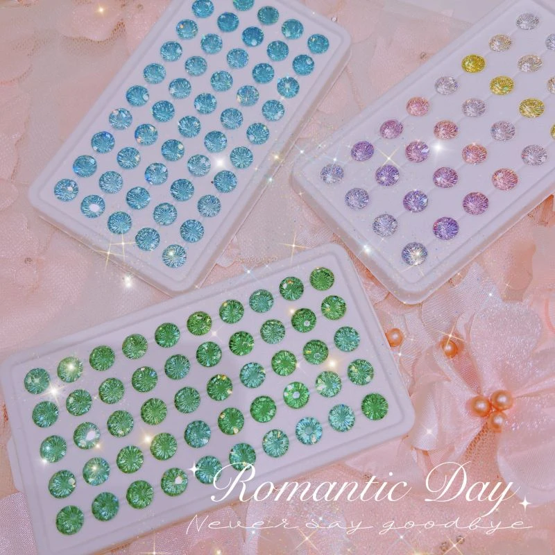 《花花家》8mm烟花切圆尖锆石美甲饰品 网红爆款 爆款多色 高碳锆