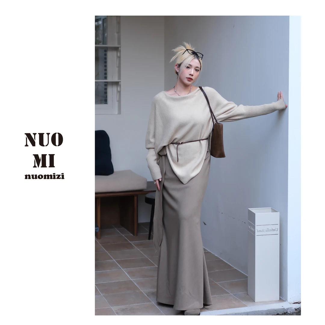 ZOZ糯米子[雅丹半裙]宽松氛围感飘带女时尚半身裙