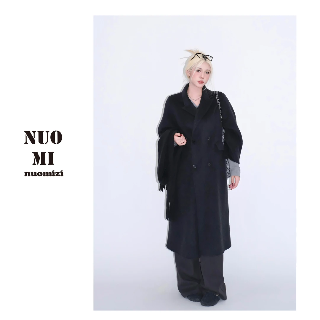 ZOZ糯米子[东大门]高级感双面呢外套冬韩系宽松显瘦毛呢大衣