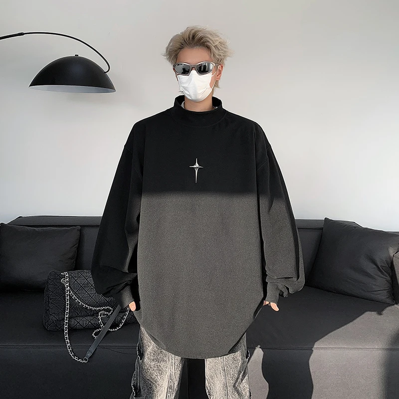 高级感德绒长袖t恤男款秋冬2025新款重磅内搭上衣潮牌百搭打底衫