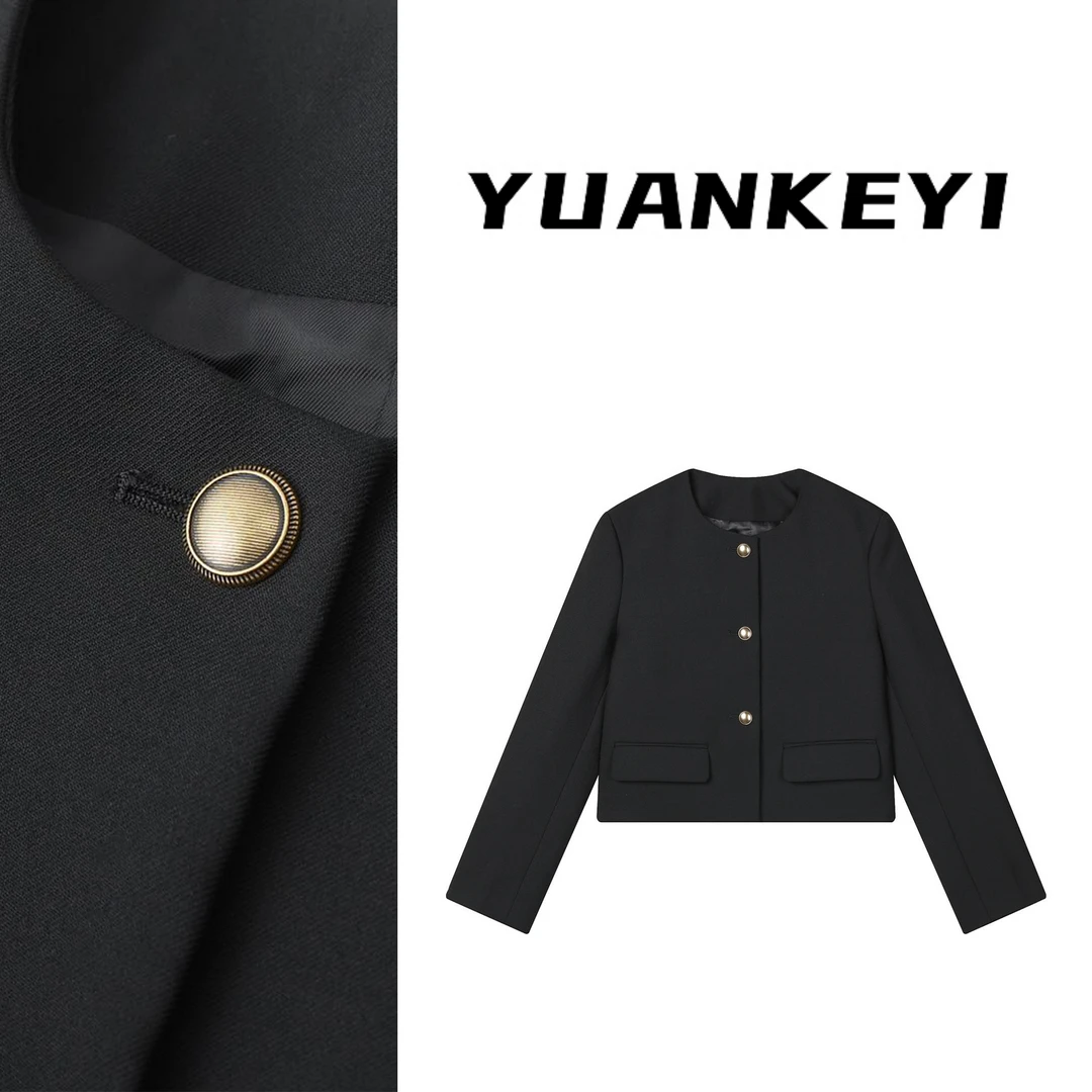 YUANKEY中古羊毛外套长袖小香风气质