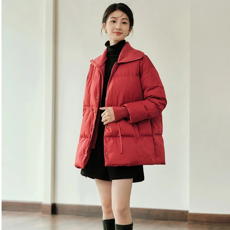 【冬季厚外套】茵曼冬季女羽绒服短款新款反季女装保暖加厚鸭绒休闲