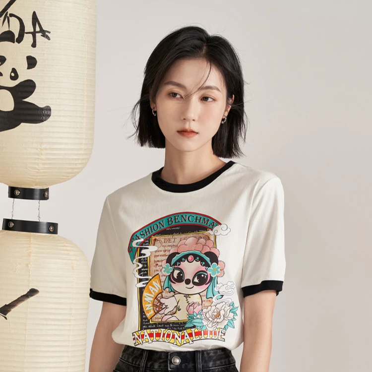 【七夕浪漫】茵曼2024夏季新款女T恤上衣休闲长袖短袖女士纯棉刺绣