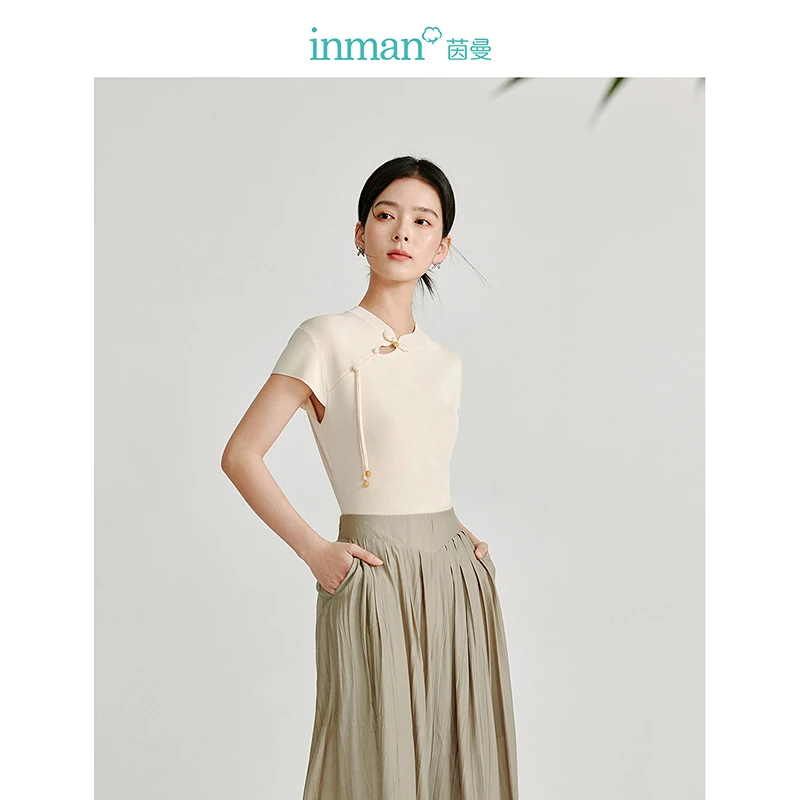 茵曼夏季女毛针织衫上衣显瘦新款短袖薄款镂空套头时尚爆款百搭