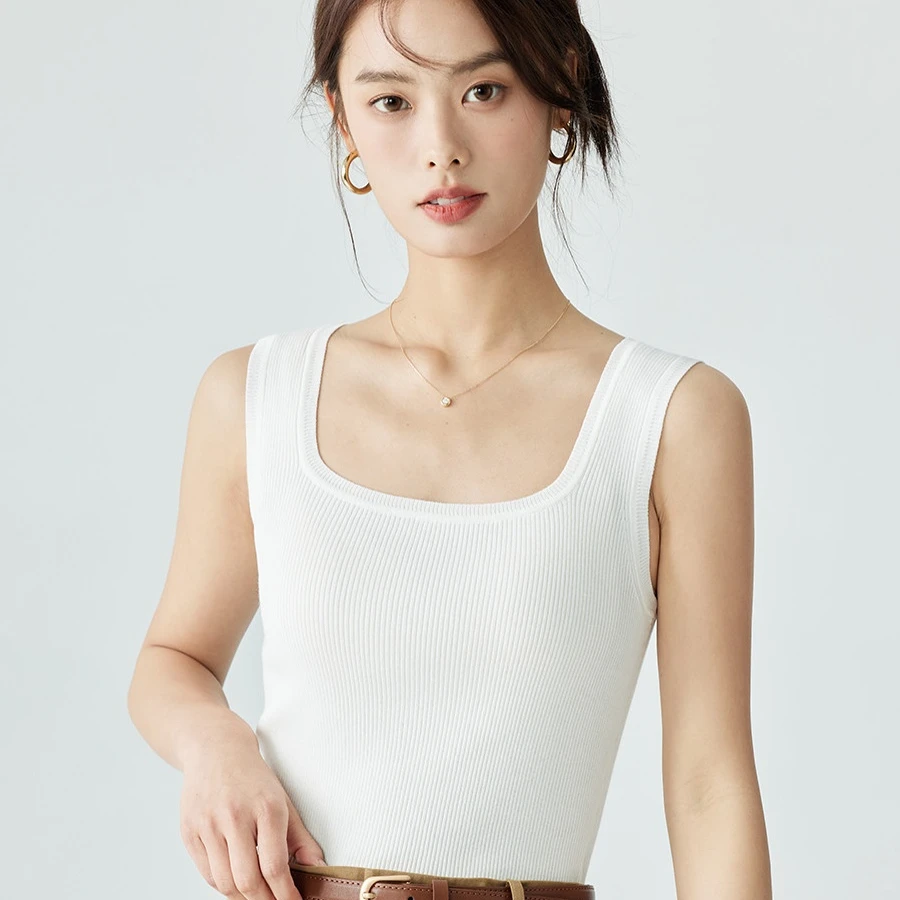 【双11提前购】茵曼夏季撞色条纹百搭休闲打底针织衫短款运动背心