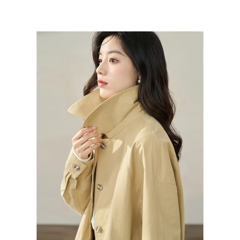 【双11抢先购】茵曼双11抢先购百搭翻领时秋季女装时沿复古松紧下摆