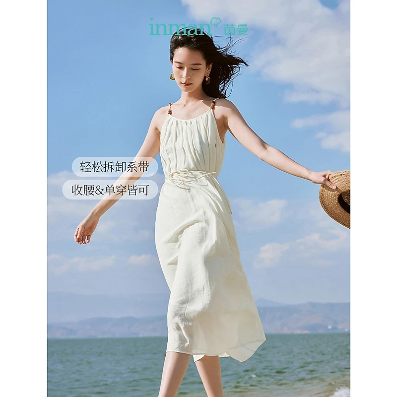 【一秒入夏】茵曼夏季女连衣裙吊带裙气质新款休闲收腰时尚无袖百搭