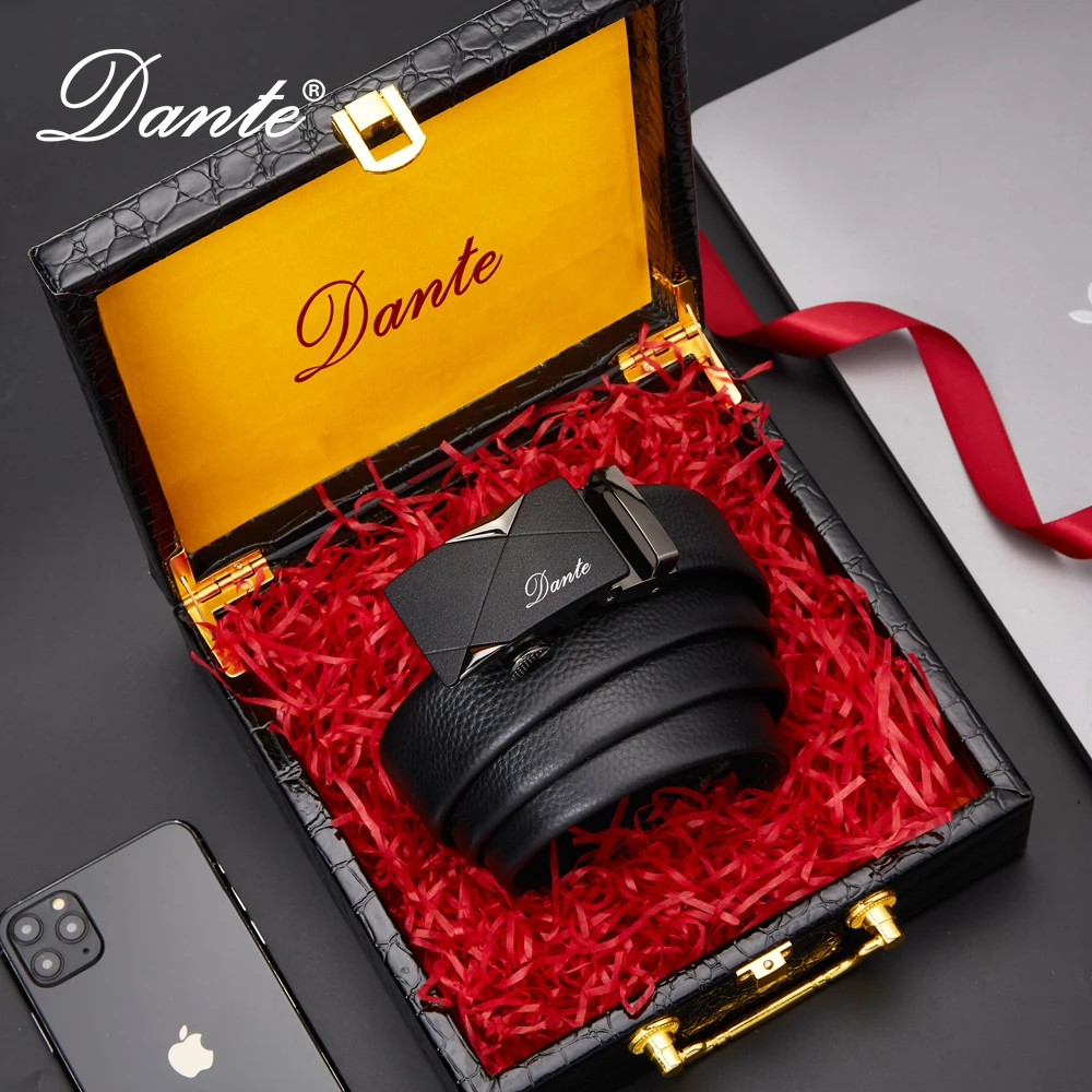 Dante丹迪男士腰带高档休闲皮带时尚男士裤带礼盒装d06711