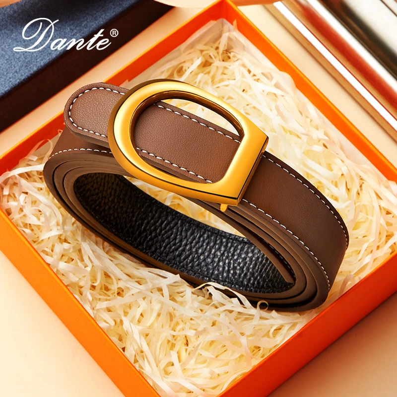 Dante丹迪女士真皮皮带简约经典百搭女款裤带礼盒装D06929-ZX