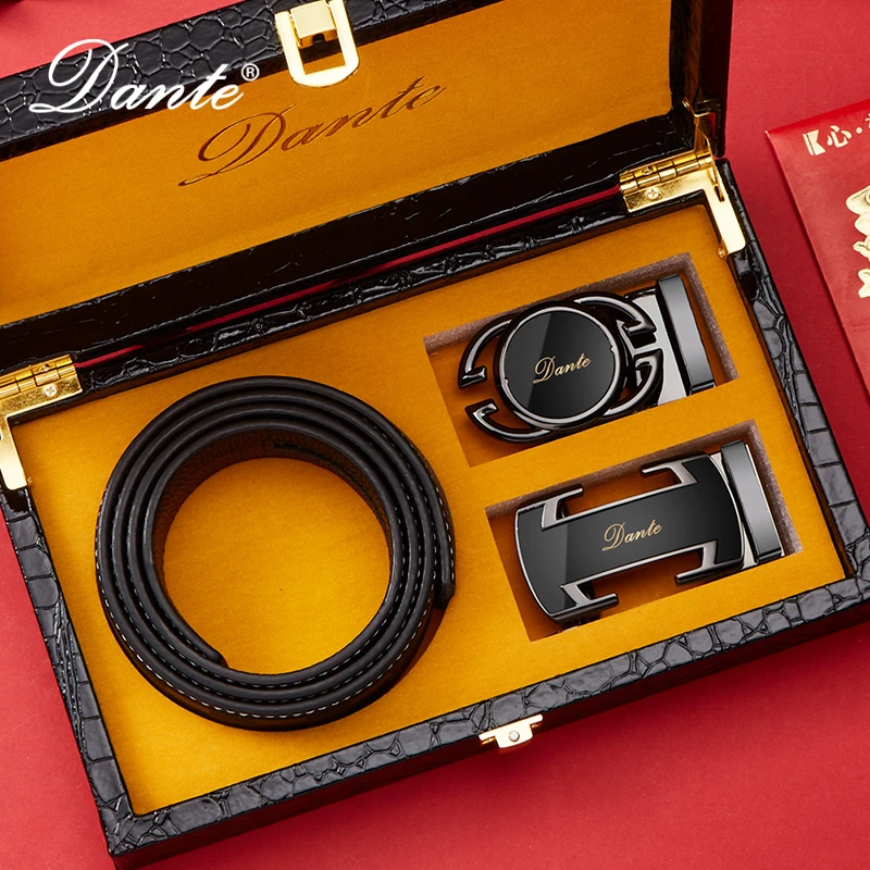 Dante丹迪专柜男士腰带休闲自动扣皮带男款裤带赠礼盒装T060