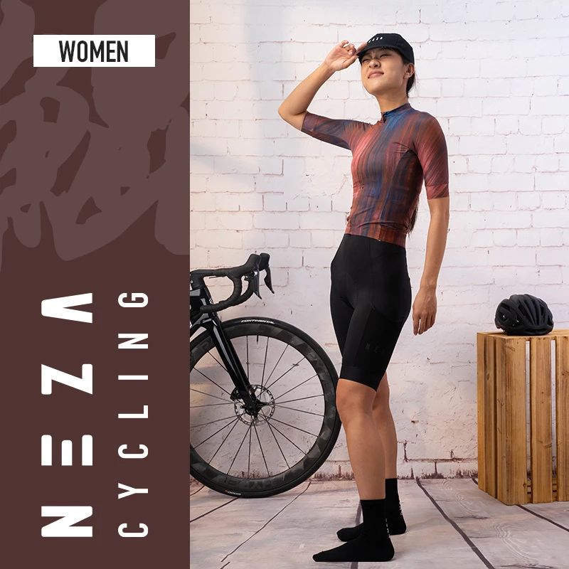 NEZA「鲲.朱琪」男女款速干凉感透气白色骑行服短袖公路车夏季