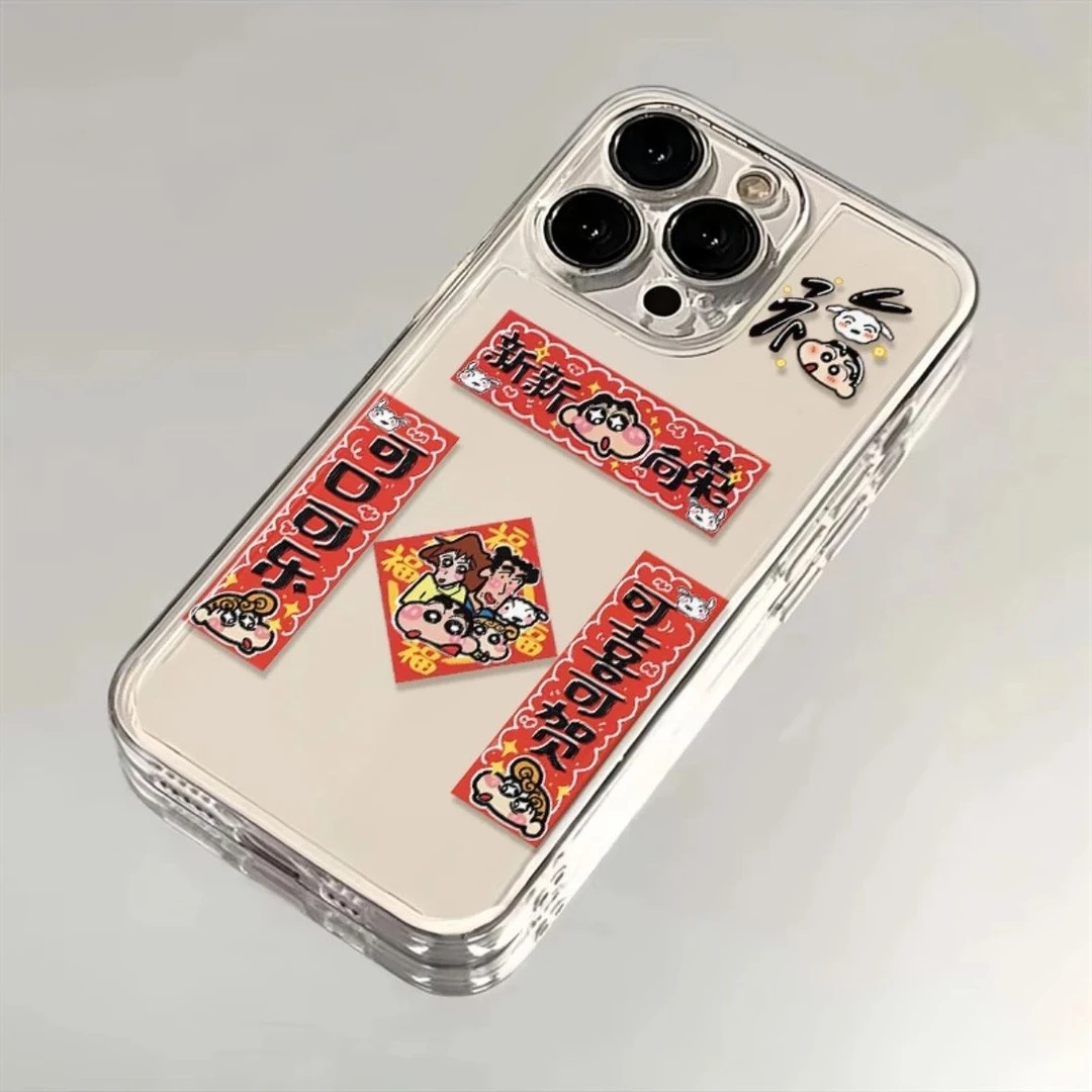 蜡笔小新对联苹果iPhone15PRO手机壳14promax太空软13软壳XSMAX/X