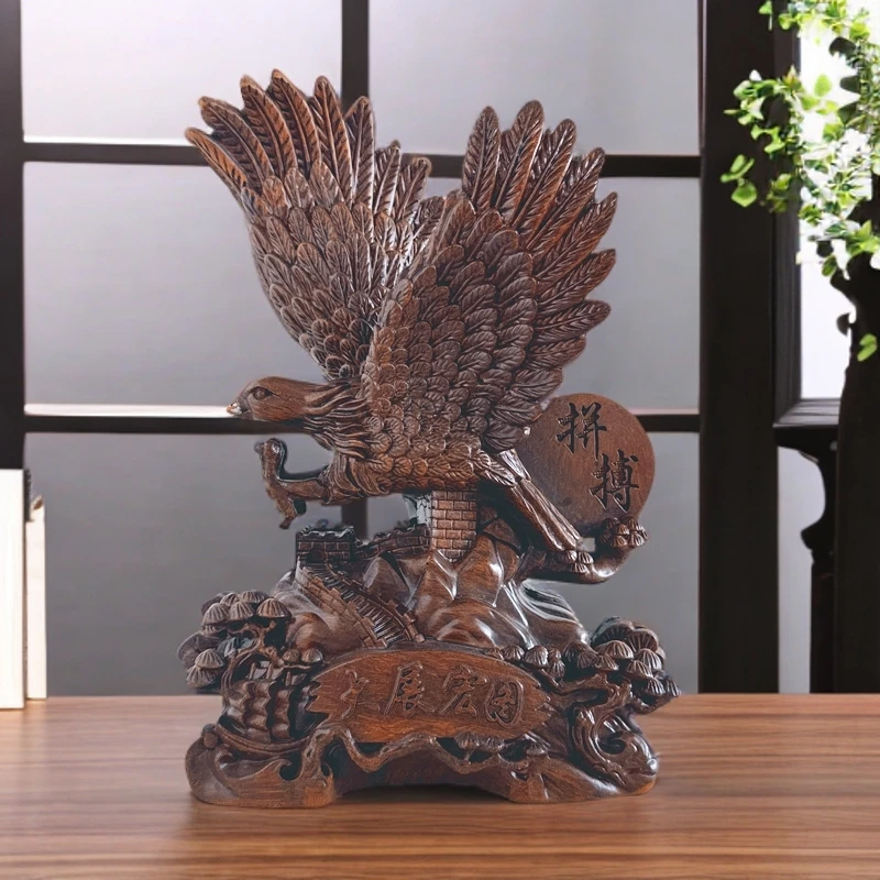 创意雄鹰展翅大展宏图摆件办公室酒柜书房装饰公司开业新中式送礼
