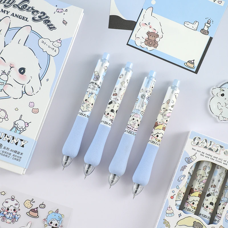 方岛-海盐奶兔系列软握胖胖按动中性笔可爱风刷题笔ST头0.5mm