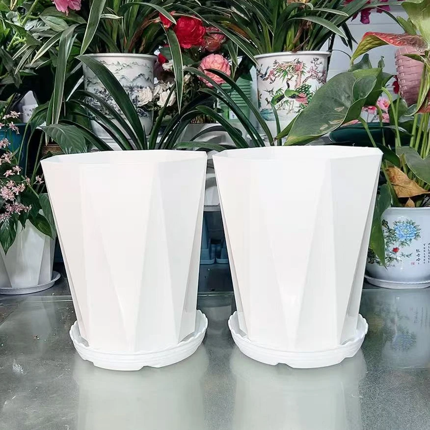 2个送托盘245白色钻石花盆【口径25.5高30厘米】