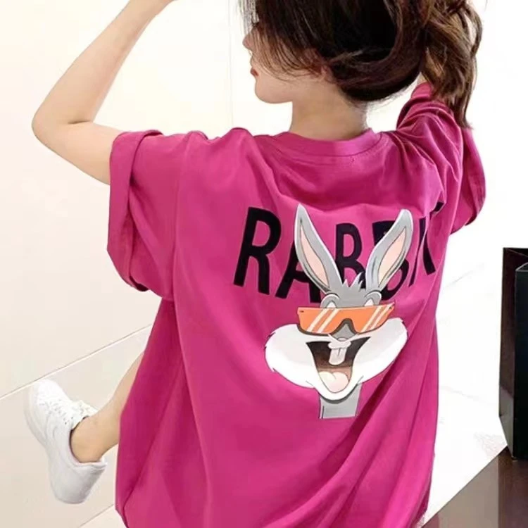 【潮兔】2025夏季上新款火龙果圆领T恤洋气显白小众设计感潮流百搭