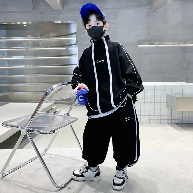 童装男童春装卫衣套装2024新款中大童秋季运动服潮帅气男孩春秋款