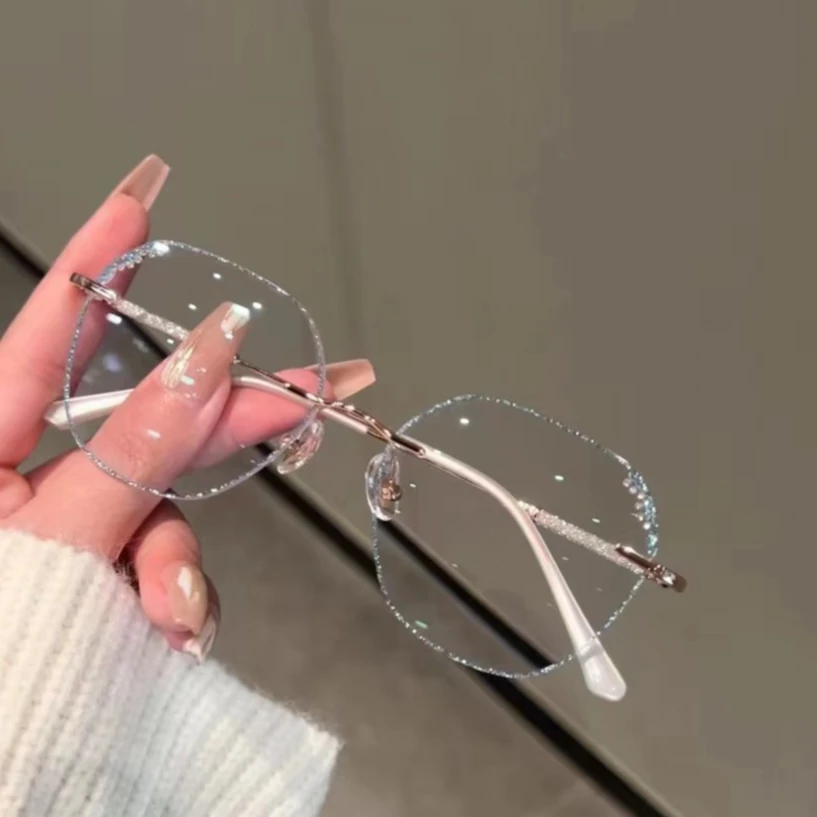 【新国风无边框钻石切边眼镜合集近视散光可定制