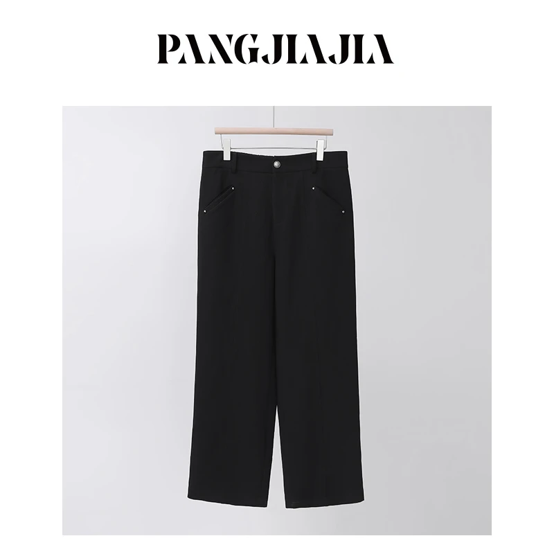 【胖佳佳】现货~自由国度 西装直筒裤高腰显瘦百搭长裤H624K12173