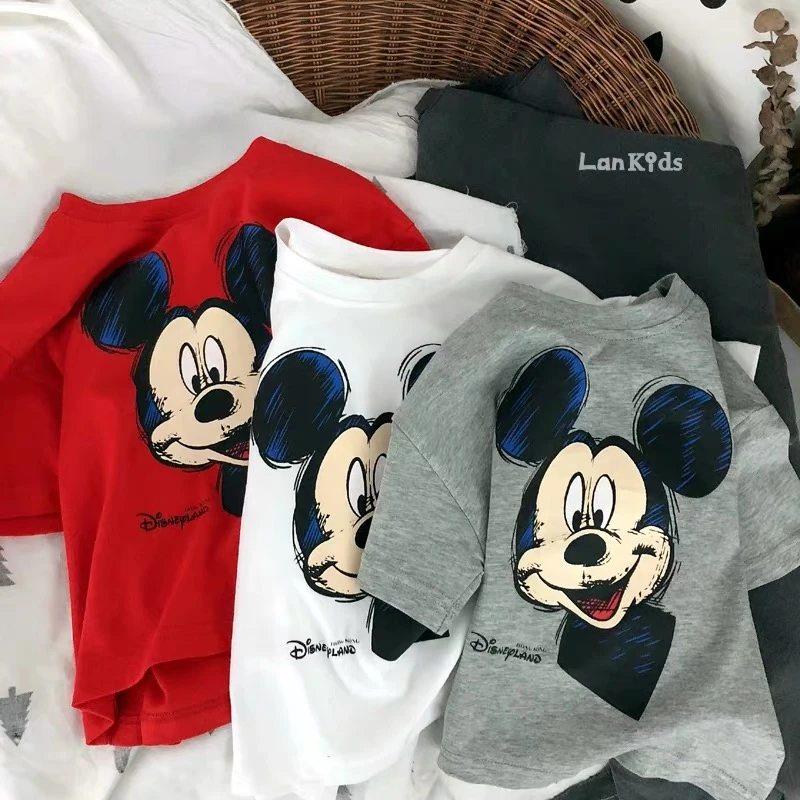 儿童米奇短袖t恤2024年夏季新款男童女童夏装纯棉潮童半袖米老鼠