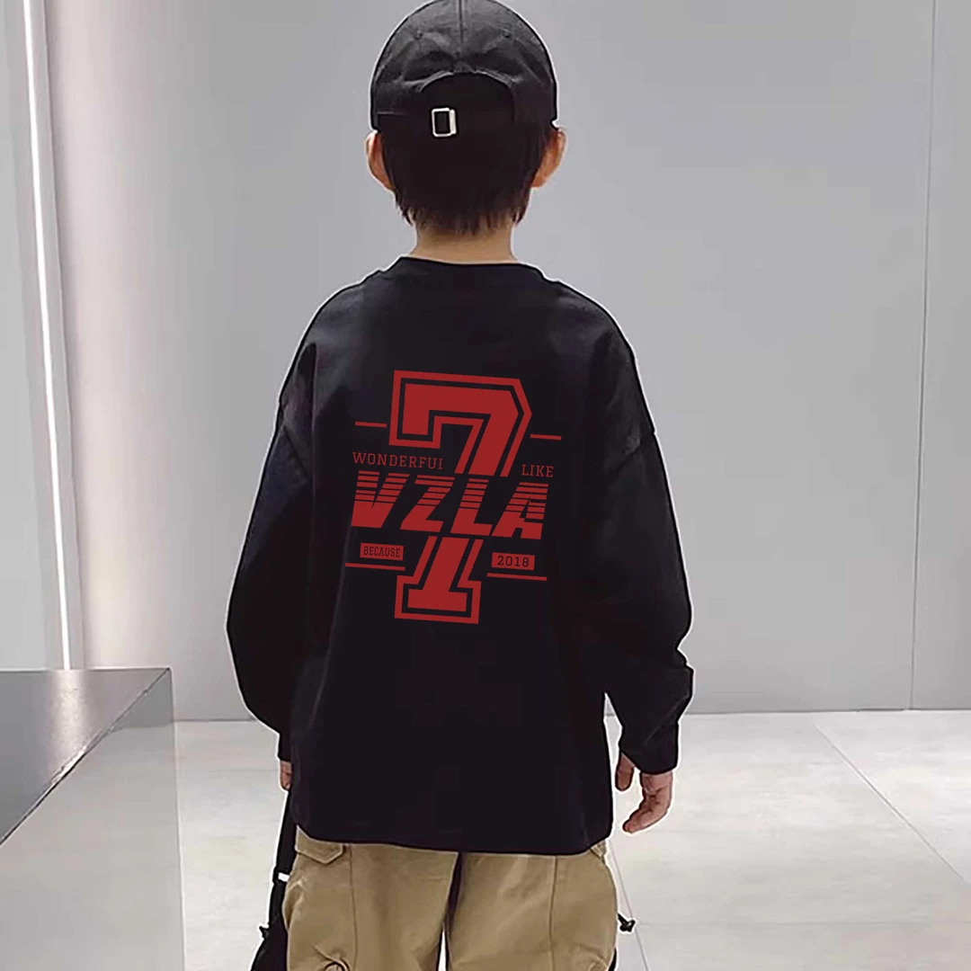 韩版童装春秋款男童长袖纯棉打底衫帅气新款儿童宽松上衣中大童潮