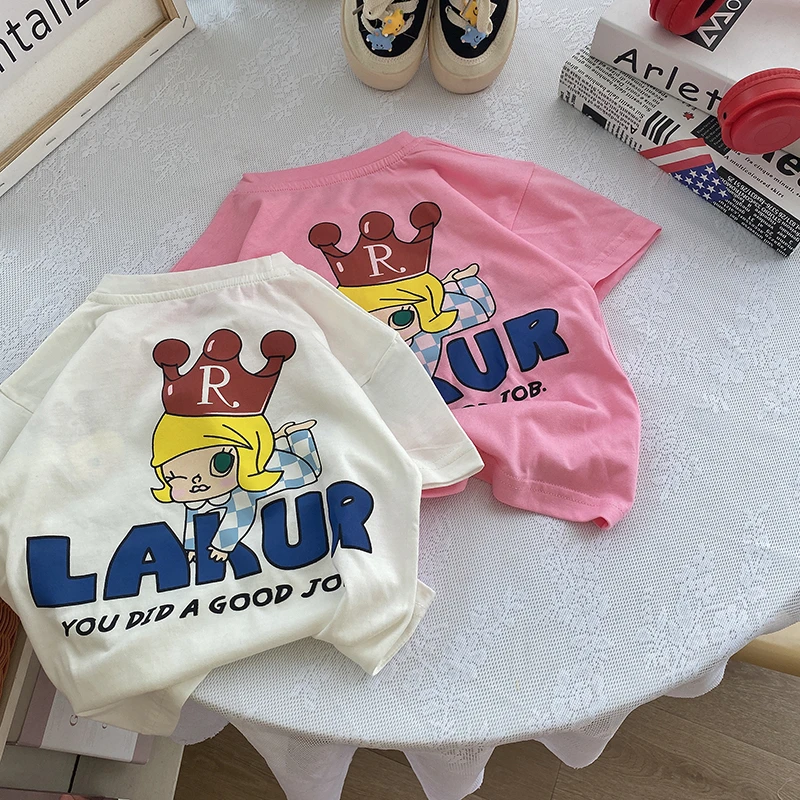 女童t恤短袖夏季2024新款洋气夏款纯棉女宝宝夏装儿童装衣服上衣T