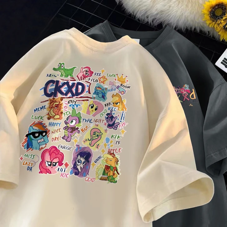 女童短袖t恤2024夏装新款儿童纯棉上衣服潮女大童宽松洋气ins港风