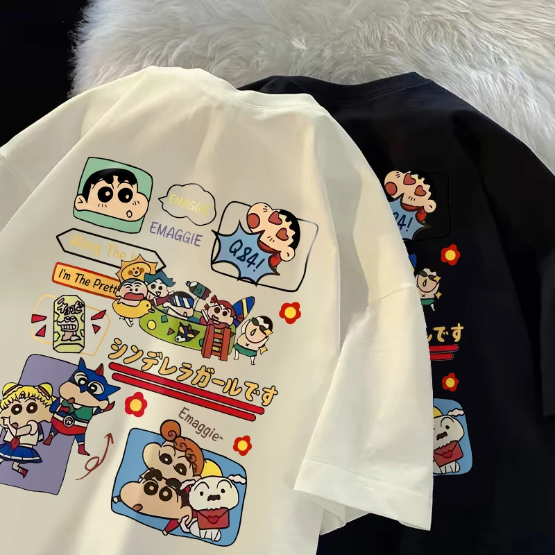 t恤男童夏装纯棉蜡笔小新儿童衣服2024新款春装中大童装女孩上衣