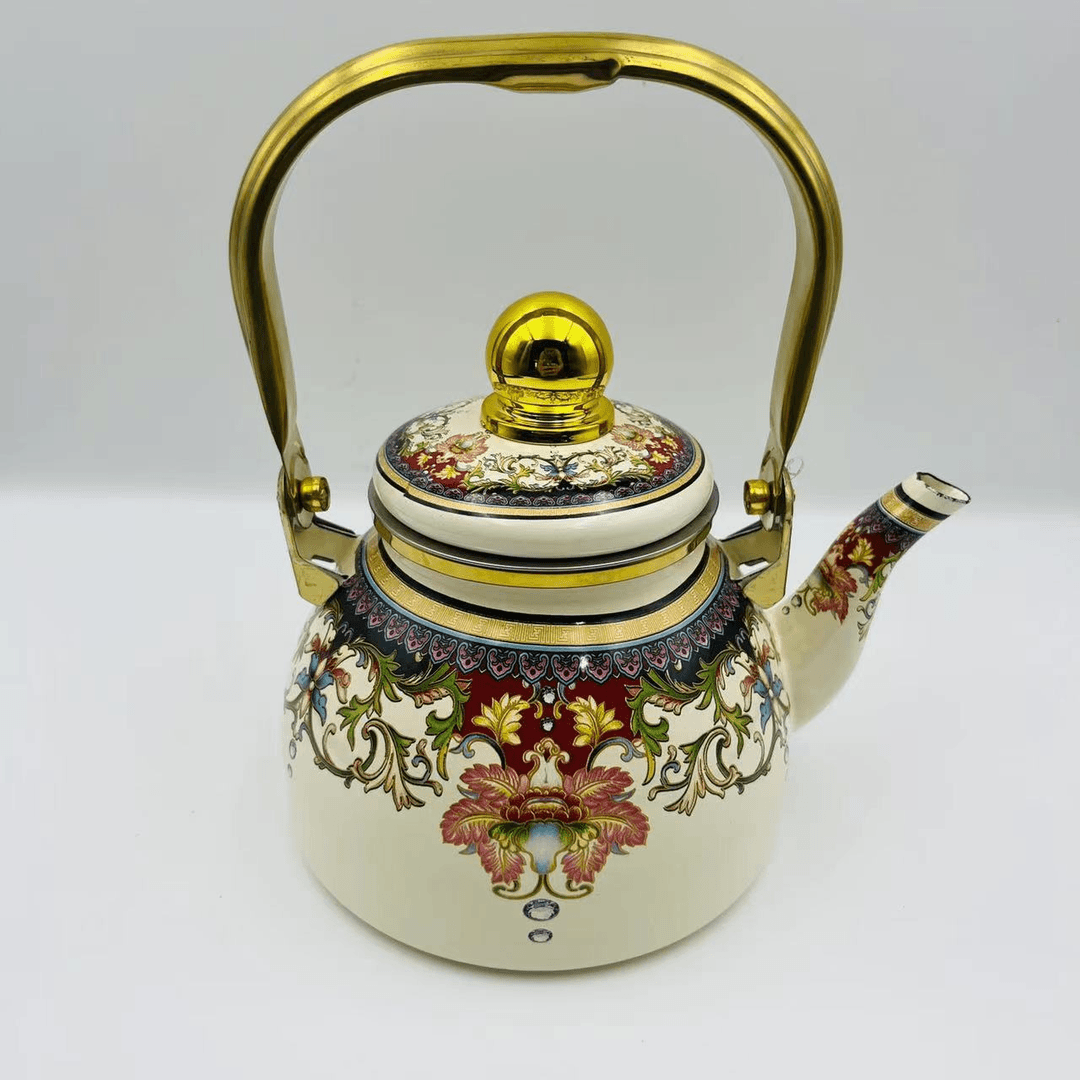 1.2L珍品搪瓷烧水壶带滤网油壶茶壶电磁炉明火通用