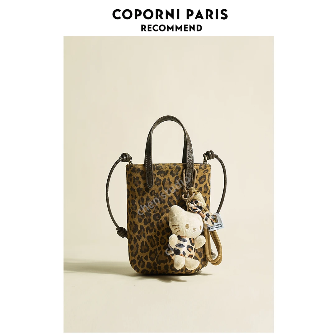 【辰辰真皮手工】2024秋冬上新磨砂豹纹真皮手机包