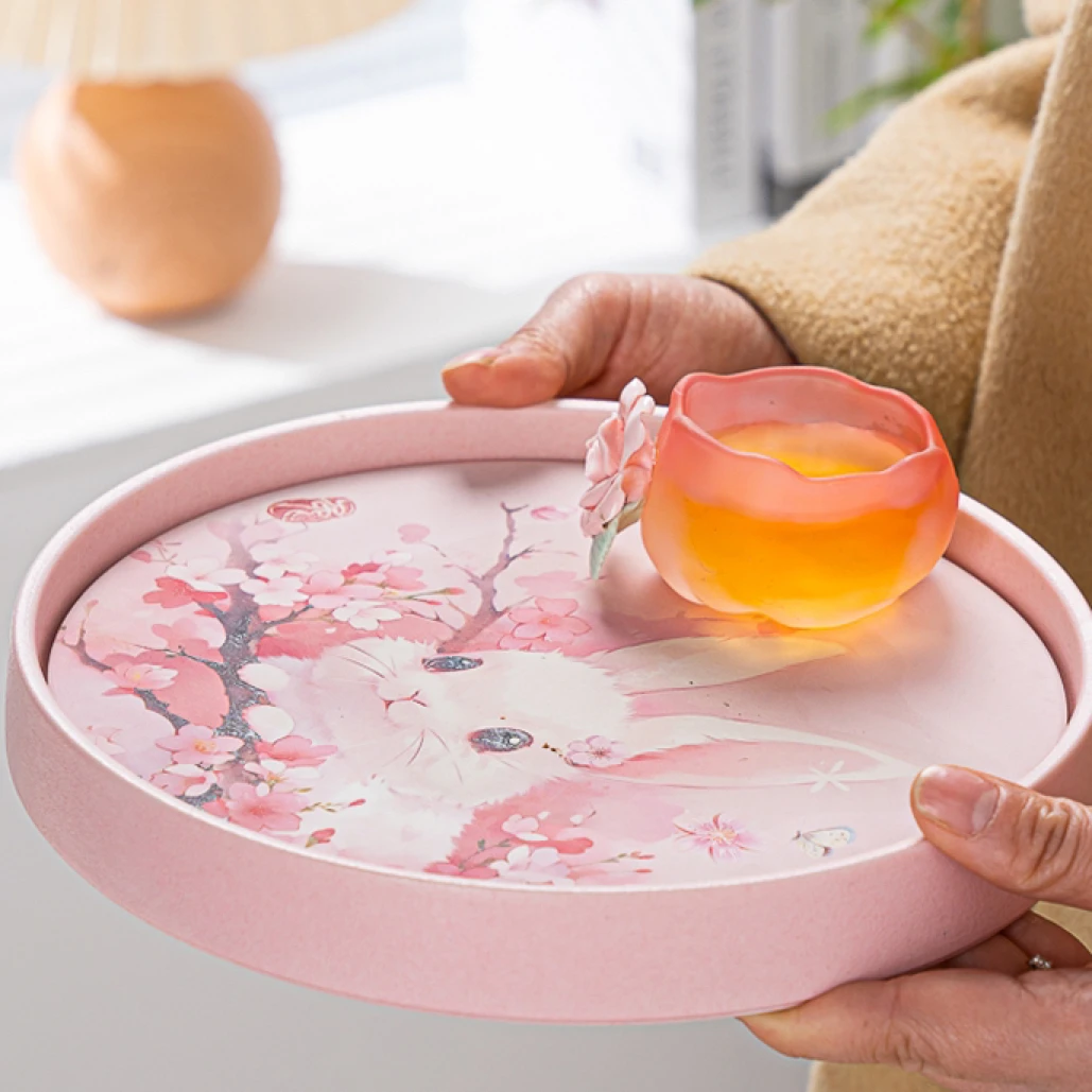 吸水茶盘国风可爱卡通吸水干泡盘女生路宝吸水杯垫茶盘杯托