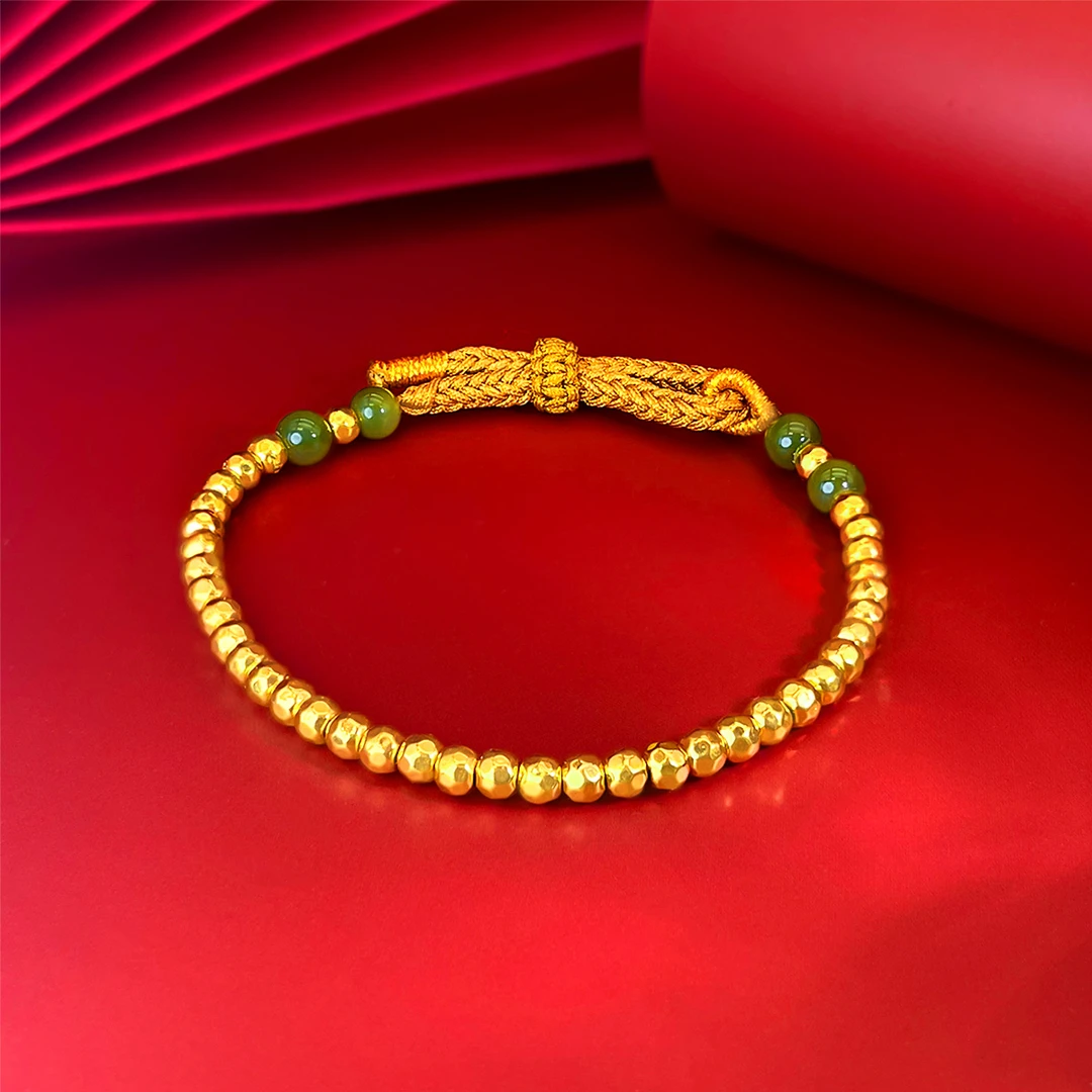 DEMONE/黛慕妮999足金国潮新中式招财转运编织绳手链手串