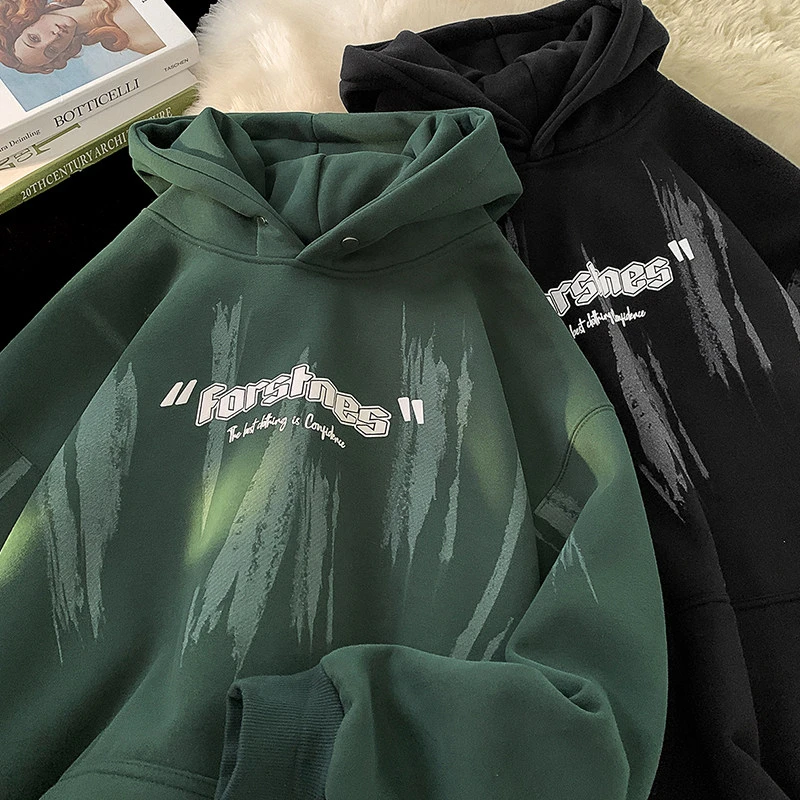 纪珀汀美式潮流字母印花秋季新款宽松休闲百搭长袖连帽卫衣WY2950