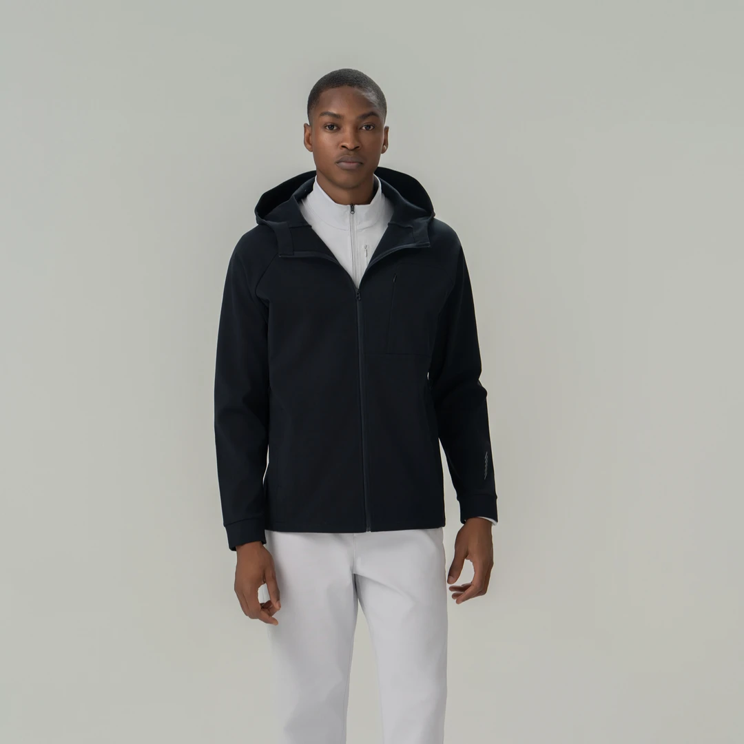 2024男士时尚新款户外休闲拼色舒适透气简约运动风连帽夹克2611