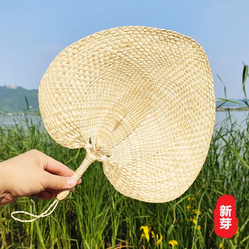 老式手工编织儿童宝宝手摇棕叶蒲扇夏天驱蚊纳凉草编扇子芭蕉精编