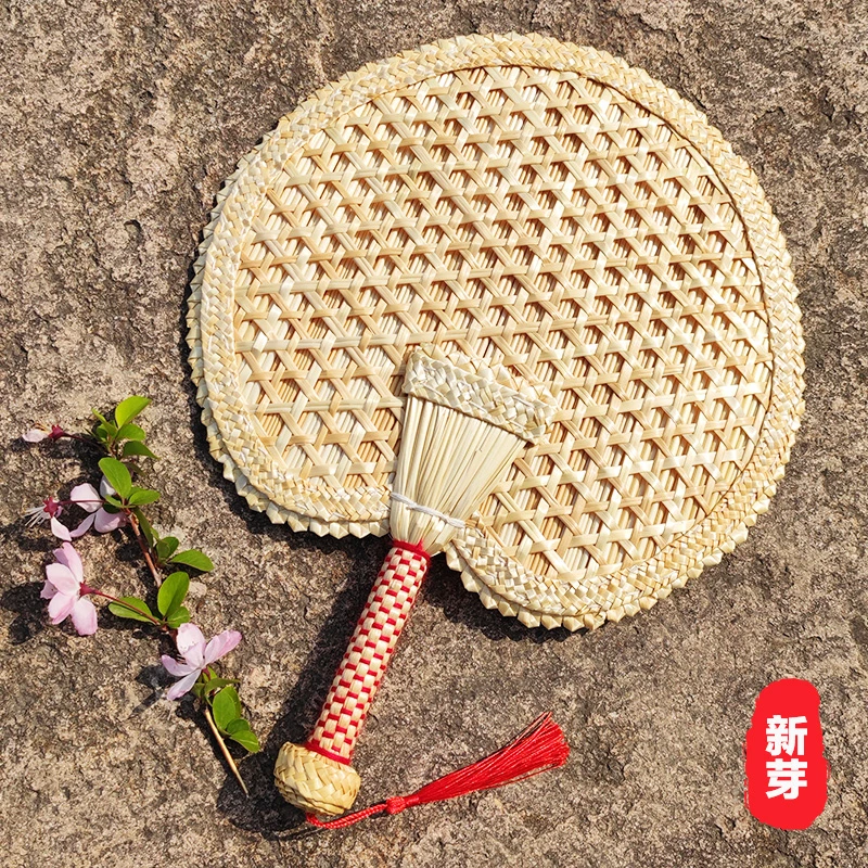 手工编织蒲扇夏季夏天儿童宝宝婴儿老式手摇麦秆麦秸草编芭蕉团扇