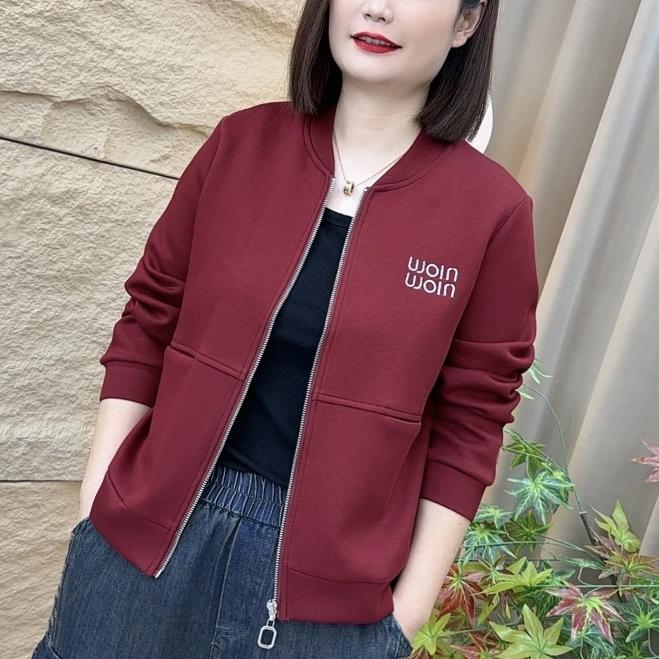 秋季新款纯色半球领时尚显瘦洋气长袖女士长袖宽松外套HL906