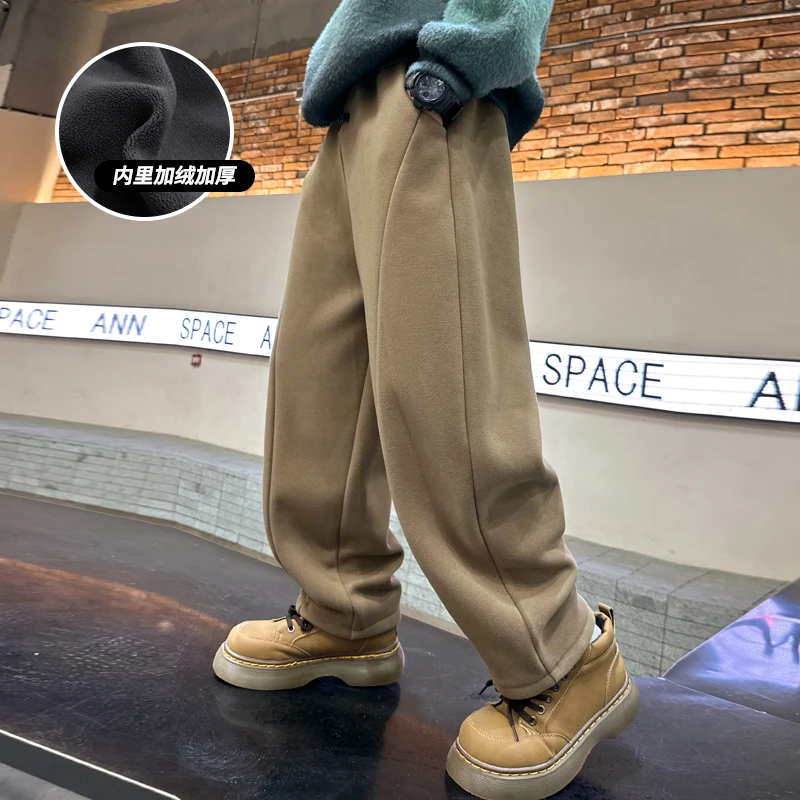 男童冬季加绒加厚休闲裤2024新款中大童加厚运动裤儿童保暖长裤潮